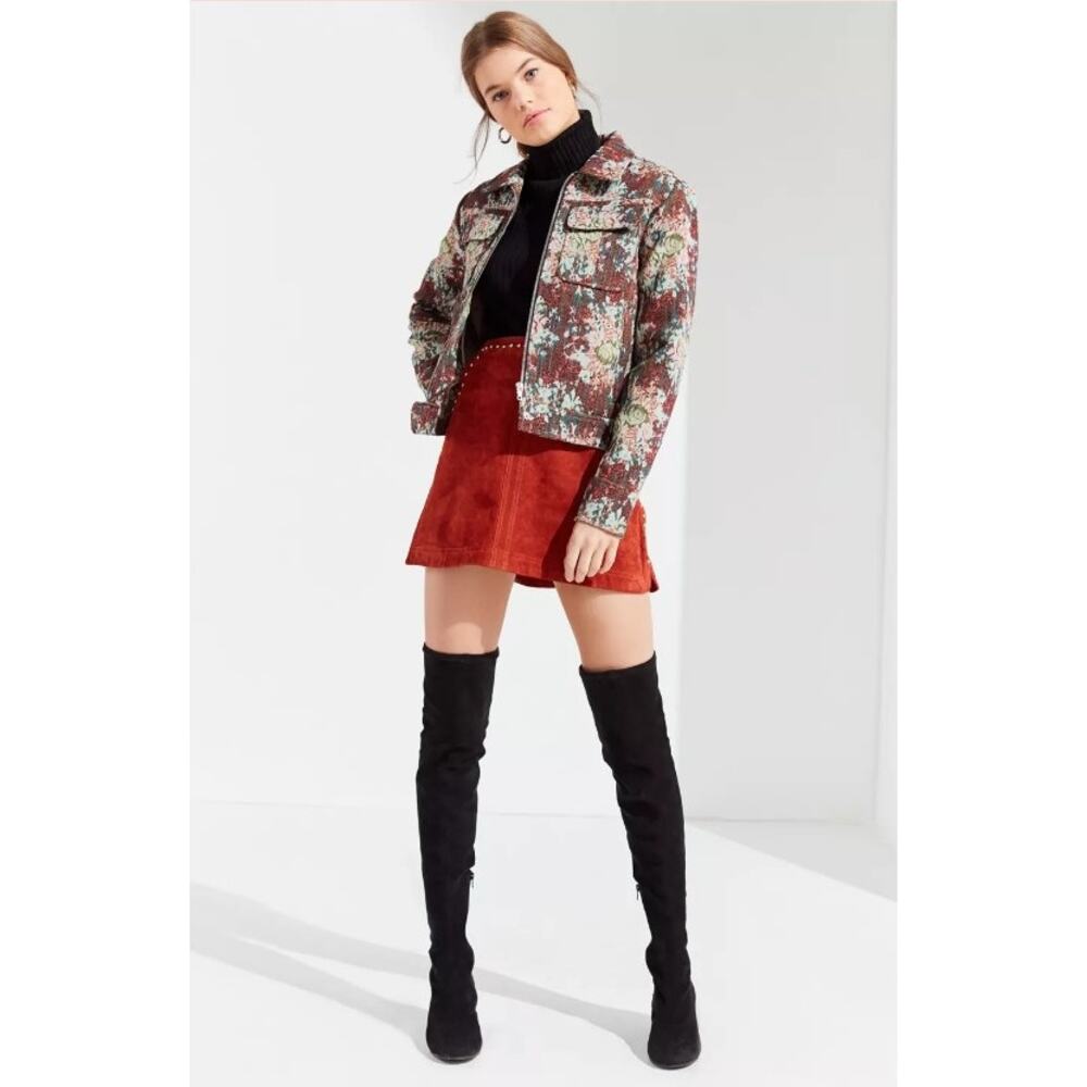 Urban Outfitters Floral Jacquard Trucker Jacket - Picture 1 of 5